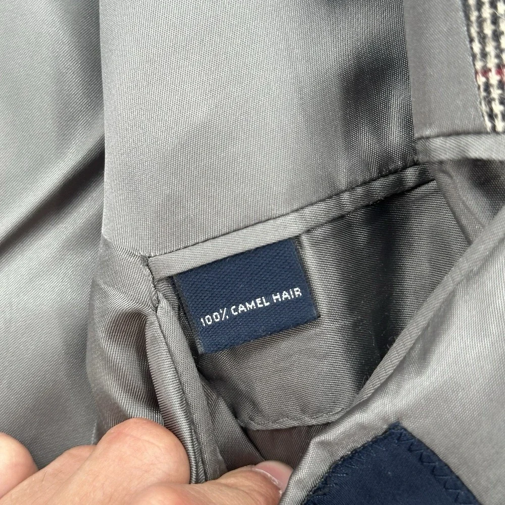 Brooks Brothers Men's 100% Camel Hair Grey Plaid Blazer Sz 42R - Picture 10 of 12
